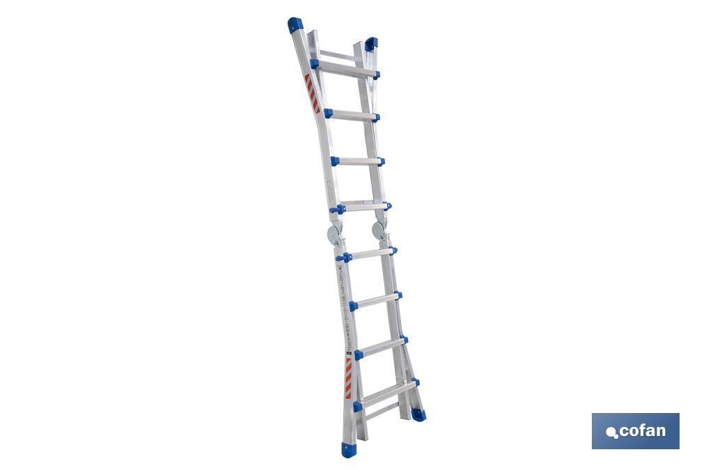 ESCALERA PLUS ALUMINIO MULTIPOSICIÓN 4 x 4 PELDAÑOS Y 3,83 M