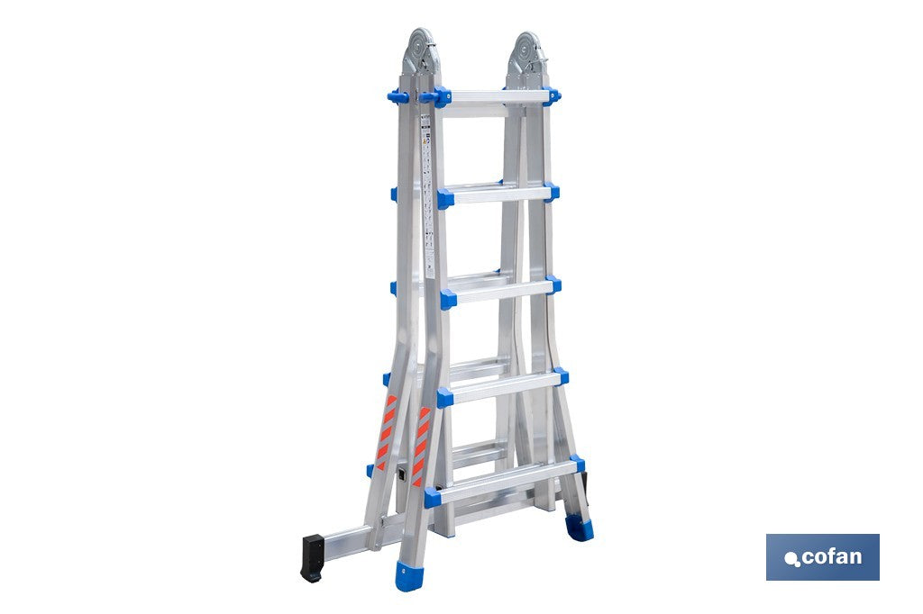 ESCALERA PLUS ALUMINIO MULTIPOSICIÓN 4 x 5 PELDAÑOS Y 4,83 M