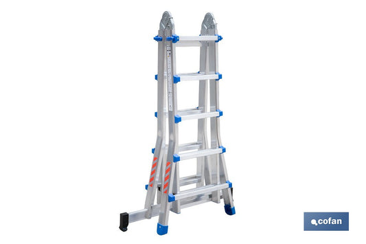 ESCALERA PLUS ALUMINIO MULTIPOSICIÓN 4 x 5 PELDAÑOS Y 4,83 M