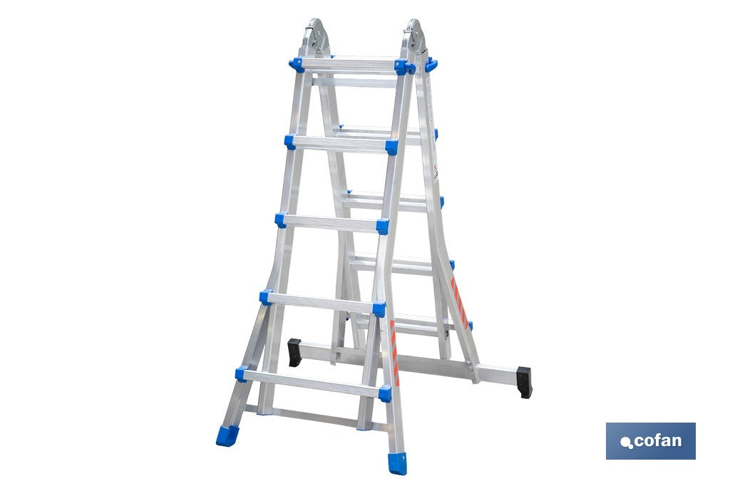 ESCALERA PLUS ALUMINIO MULTIPOSICIÓN 4 x 5 PELDAÑOS Y 4,83 M