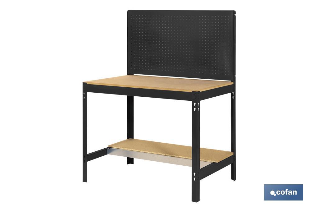 BANCO DE TRABAJO CON PANEL ANTRACITA MADERA L-910 MM
