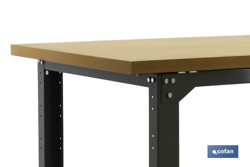 BANCO DE TRABAJO MADERA ANTRACITA L-1800 MM