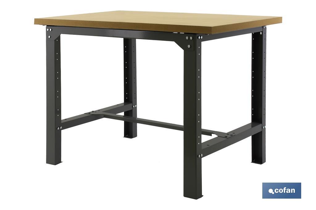 BANCO DE TRABAJO MADERA ANTRACITA L-1800 MM