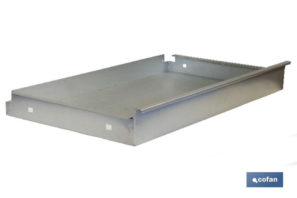 CAJÓN ACERO CON GUÍAS TELECÓPICAS PARA BANCO DE TRABAJO 110 X 1075 X 590 MM