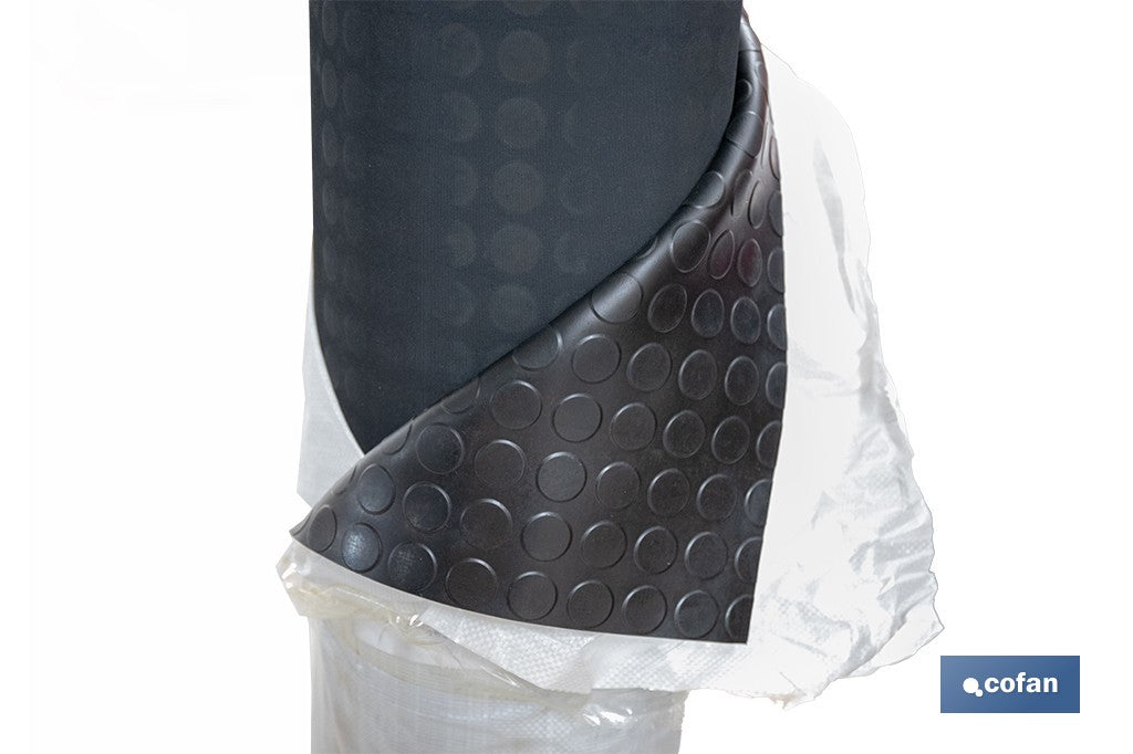 SUELO DE CAUCHO NEGRO CÍRCULOS 3 MM 1,00 X 10 M