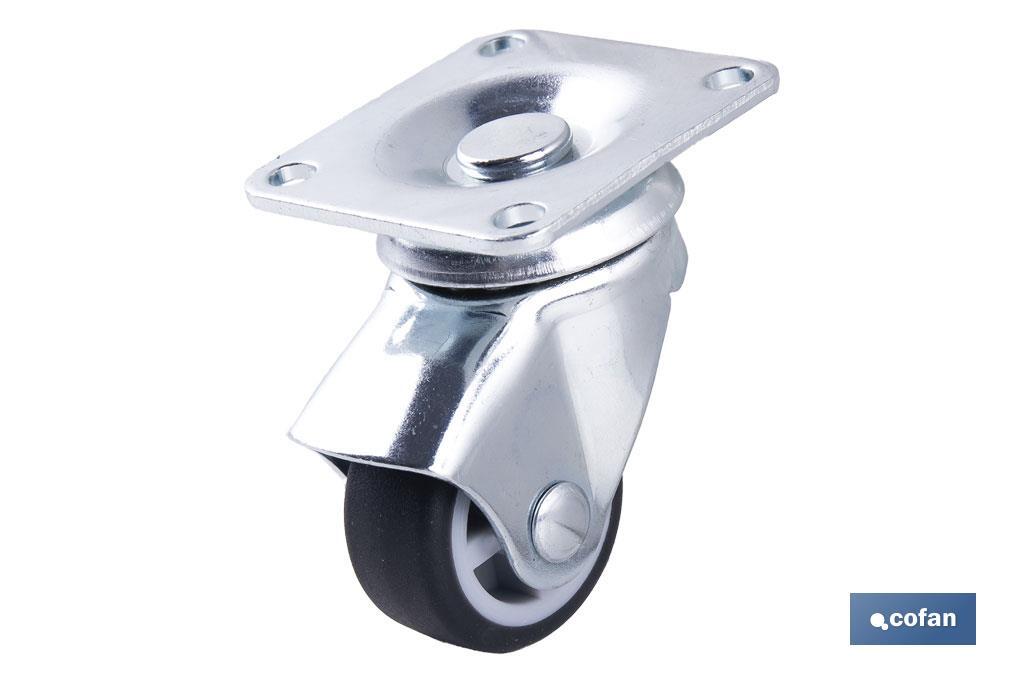 RUEDA GOMA/GRIS PLACA Ø30X18MM Venta unitaria