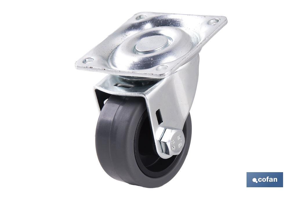 RUEDA GOMA/GRIS PLACA Ø40X18MM Venta unitaria