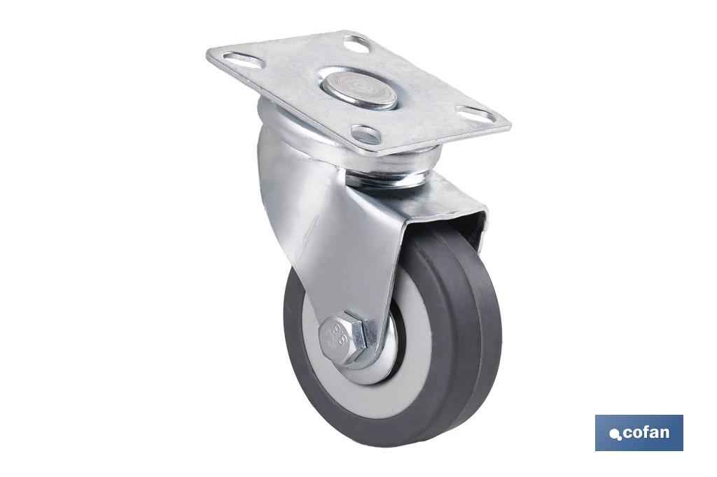 RUEDA GOMA/GRIS PLACA Ø50X18MM Venta unitaria