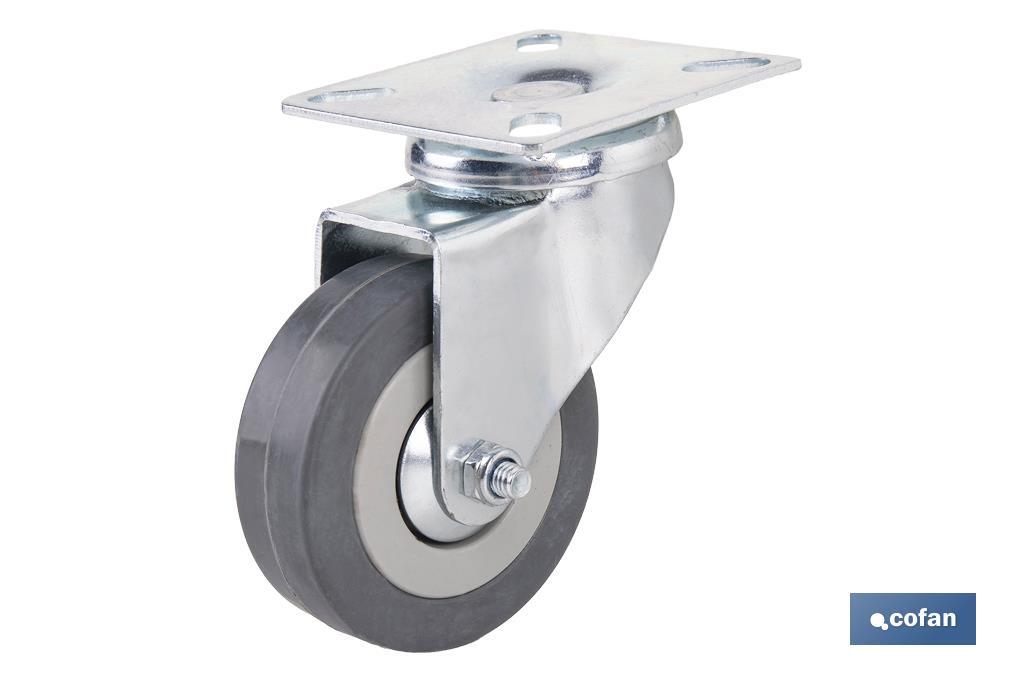 RUEDA GOMA/GRIS PLACA Ø65X21MM Venta unitaria