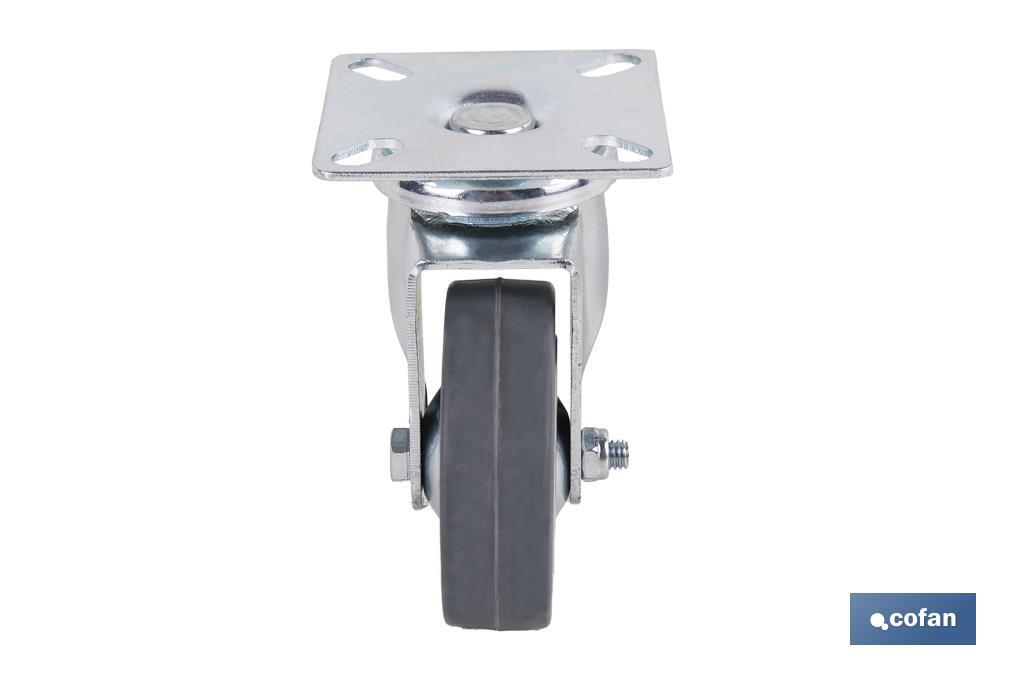 RUEDA GOMA/GRIS PLACA Ø65X21MM Venta unitaria