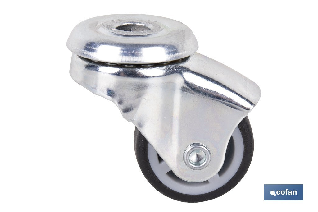 RUEDA GOMA/GRIS PASANTE Ø30X18MM Venta unitaria