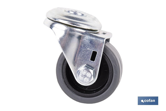 RUEDA GOMA/GRIS PASANTE Ø40X18MM Venta unitaria