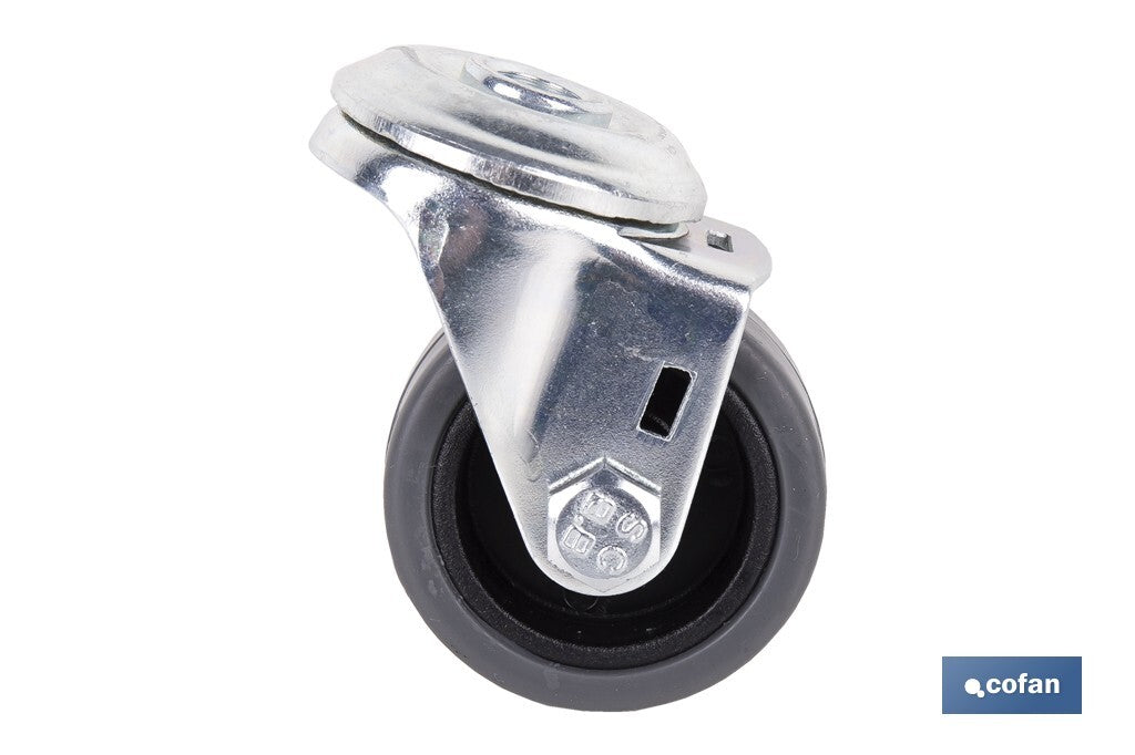 RUEDA GOMA/GRIS PASANTE Ø40X18MM Venta unitaria