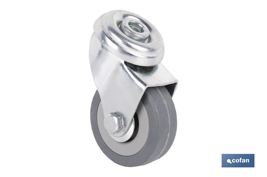 RUEDA GOMA/GRIS PASANTE Ø50X18MM Venta unitaria