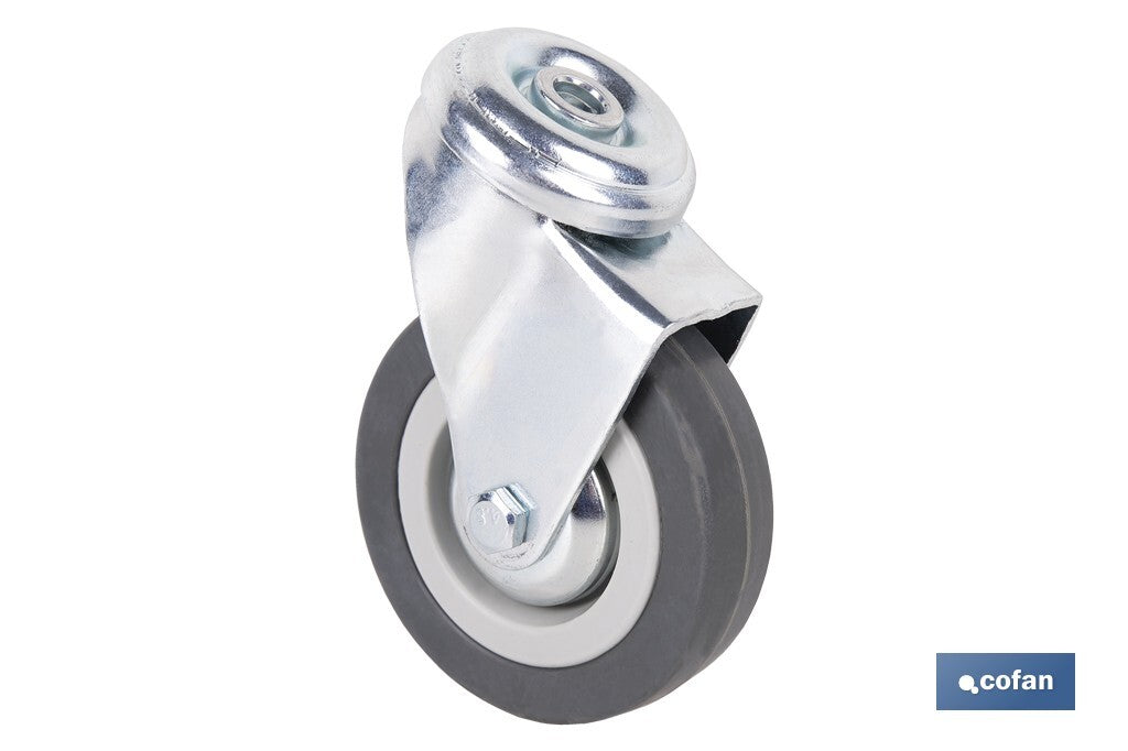 RUEDA GOMA/GRIS PASANTE Ø75X22MM Venta unitaria