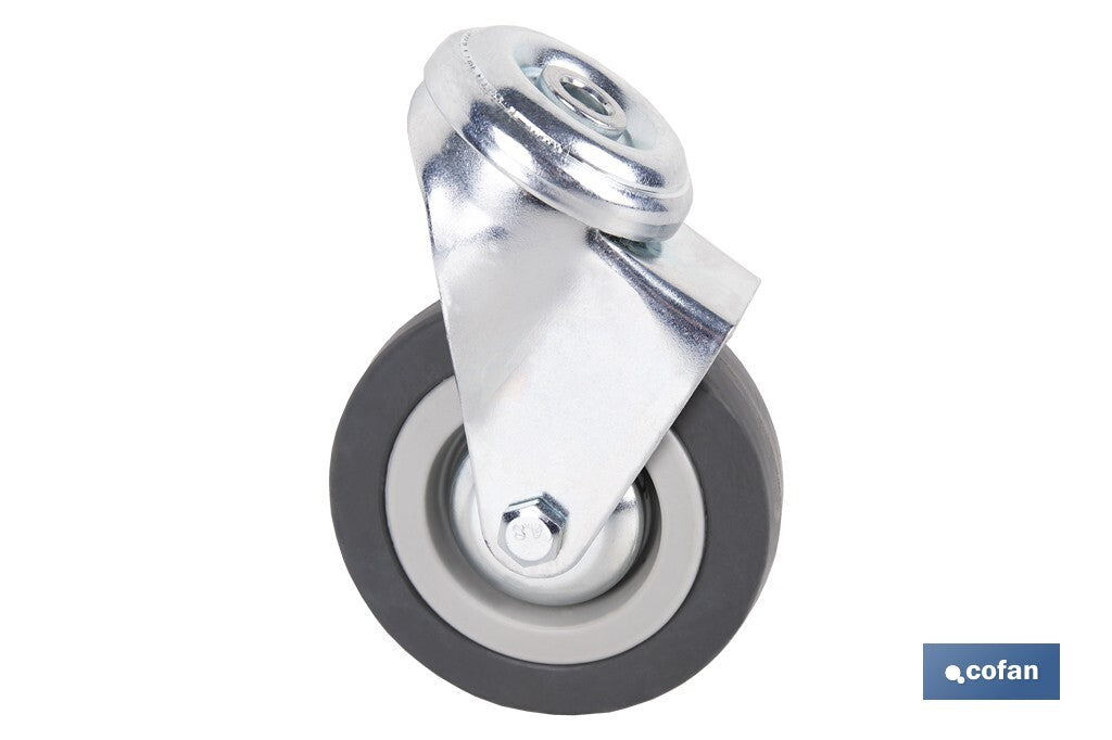 RUEDA GOMA/GRIS PASANTE Ø75X22MM Venta unitaria