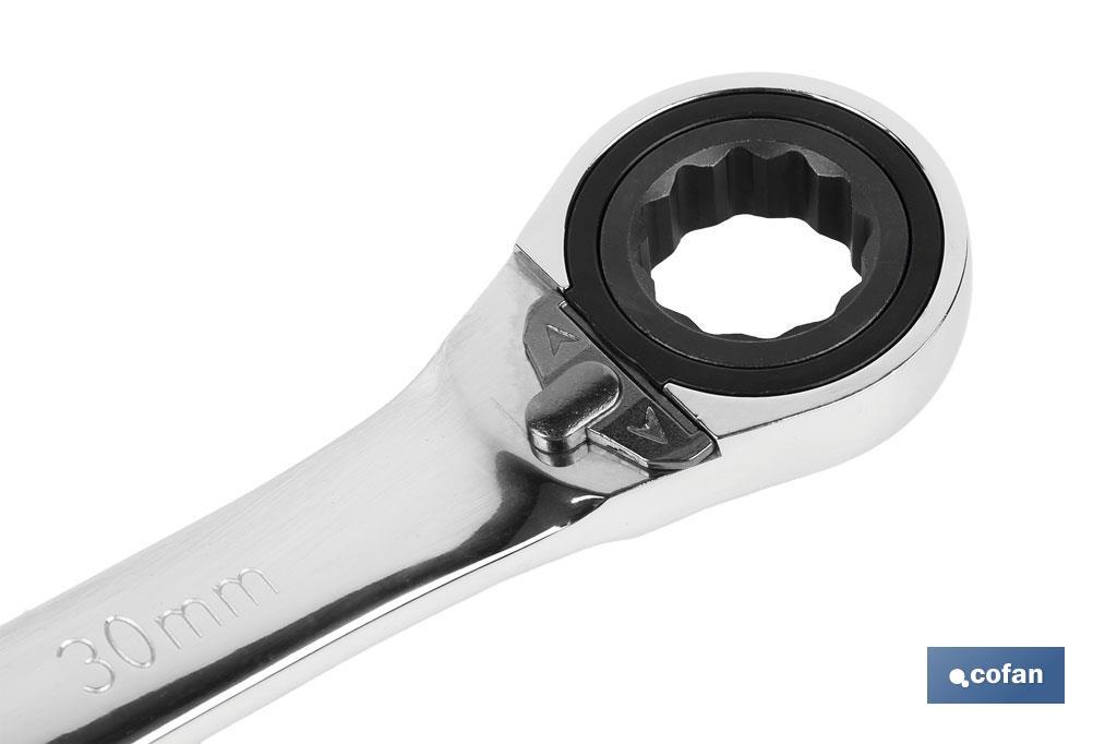 LLAVE COMBINADA CARRACA REVERS. 30MM