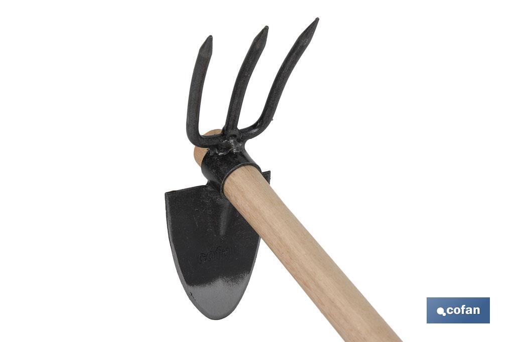 ZACHO CURVO 3 PUNTAS Y MANGO DE MADERA 210 X 80 MM 200 G