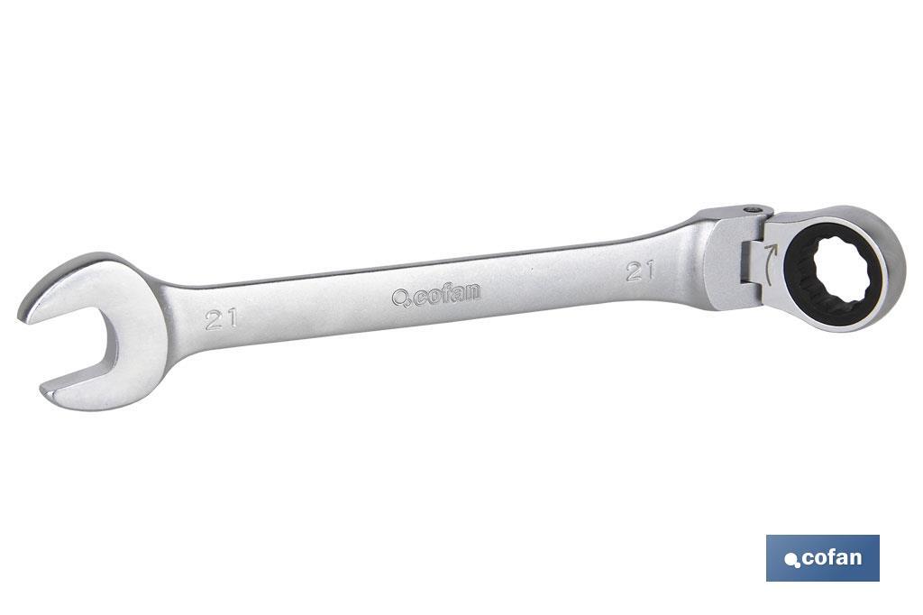 LLAVE COMBINADA ARTICULADA 180º DE CARRACA 12mm