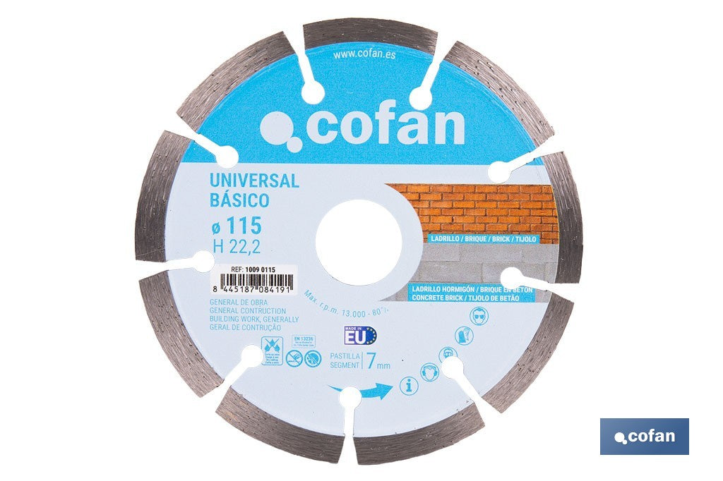 DISCO DIAM. UNIVERSAL BASICO 115 MM.