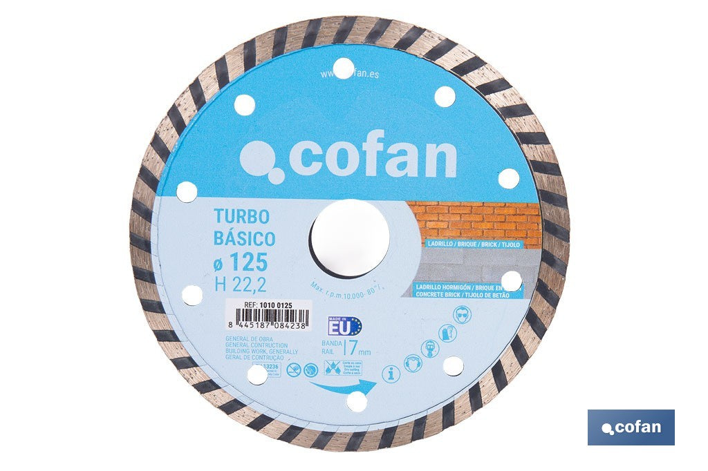DISCO DIAMANTE TURBO BASICO 125 MM.