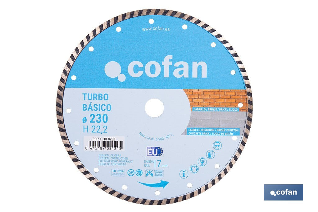 DISCO DIAMANTE TURBO BASICO 230 mm.