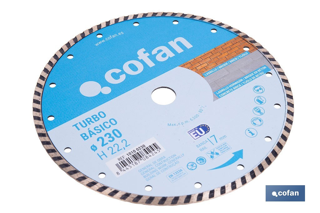 DISCO DIAMANTE TURBO BASICO 230 mm.