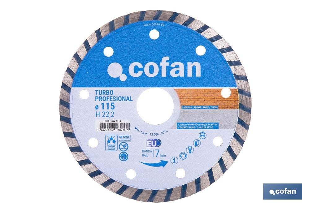 DISCO DIAM.TURBO PROFESIONAL 115MM.