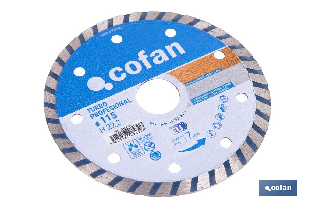 DISCO DIAM.TURBO PROFESIONAL 115MM.