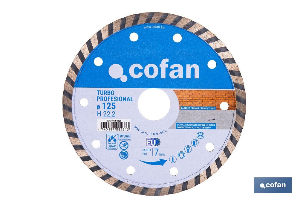DISCO DIAM.TURBO PROFESIONAL 125MM.