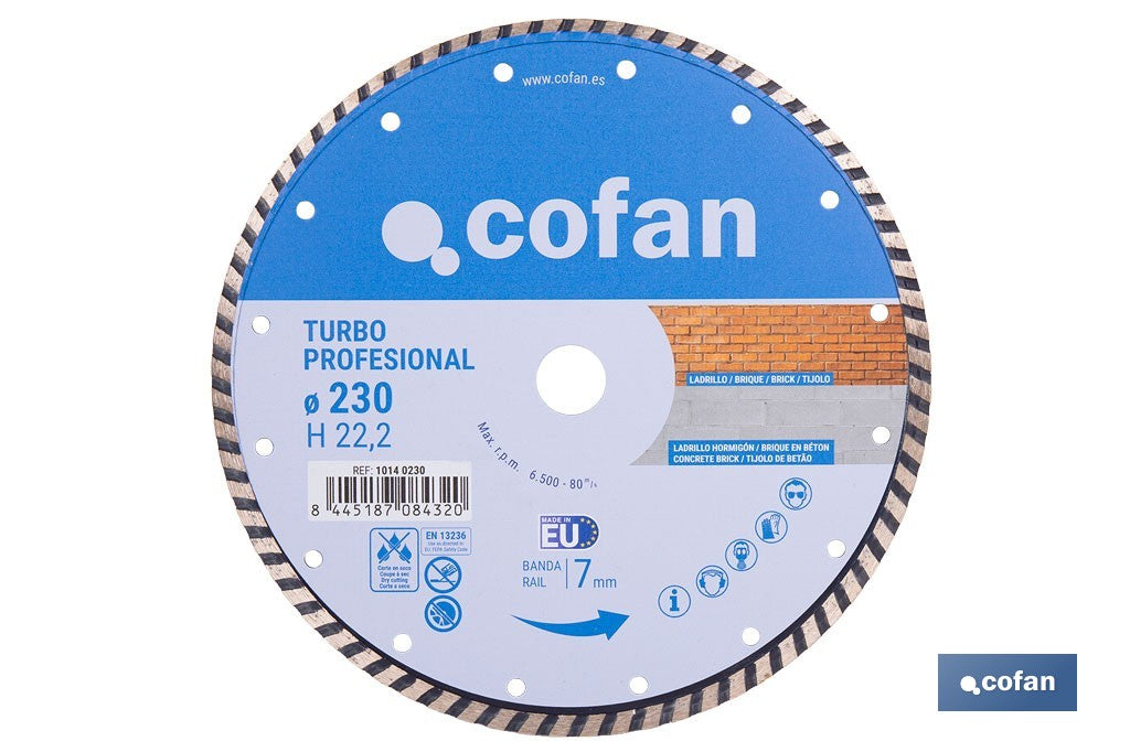 DISCO DIAM.TURBO PROFESIONAL 230MM.