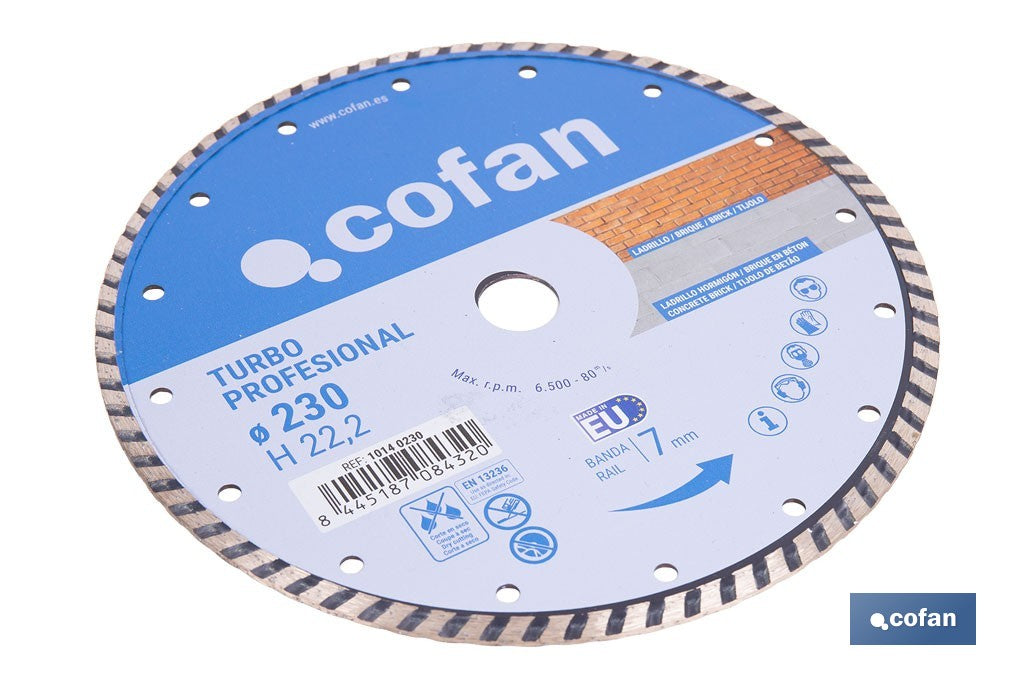 DISCO DIAM.TURBO PROFESIONAL 230MM.
