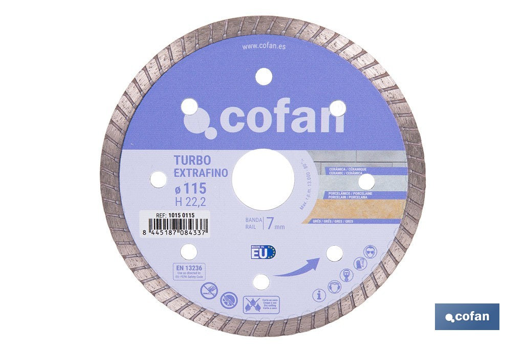 DISCO DIAMANTE TURBO EXTRAFINO 115mm.