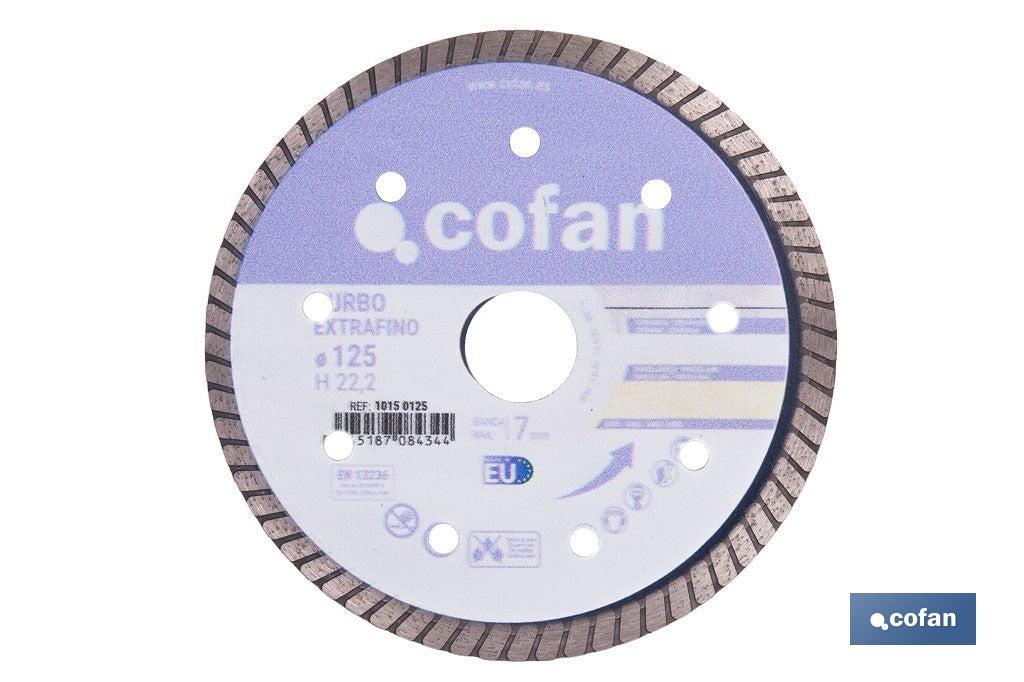 DISCO DIAMANTE TURBO EXTRAFINO 125MM.