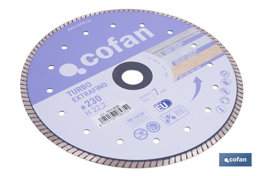 DISCO DIAMANTE TURBO EXTRAFINO 230MM.