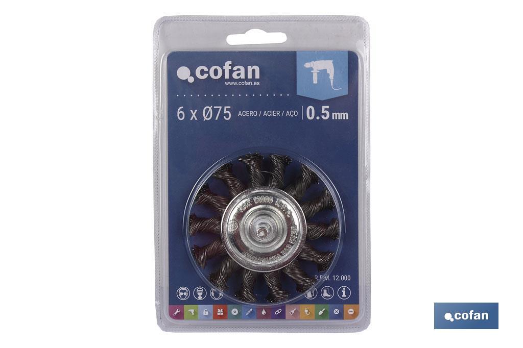 CEPILLO CIRCULAR TRENZADO 6xØ75 ACERO 0,5mm