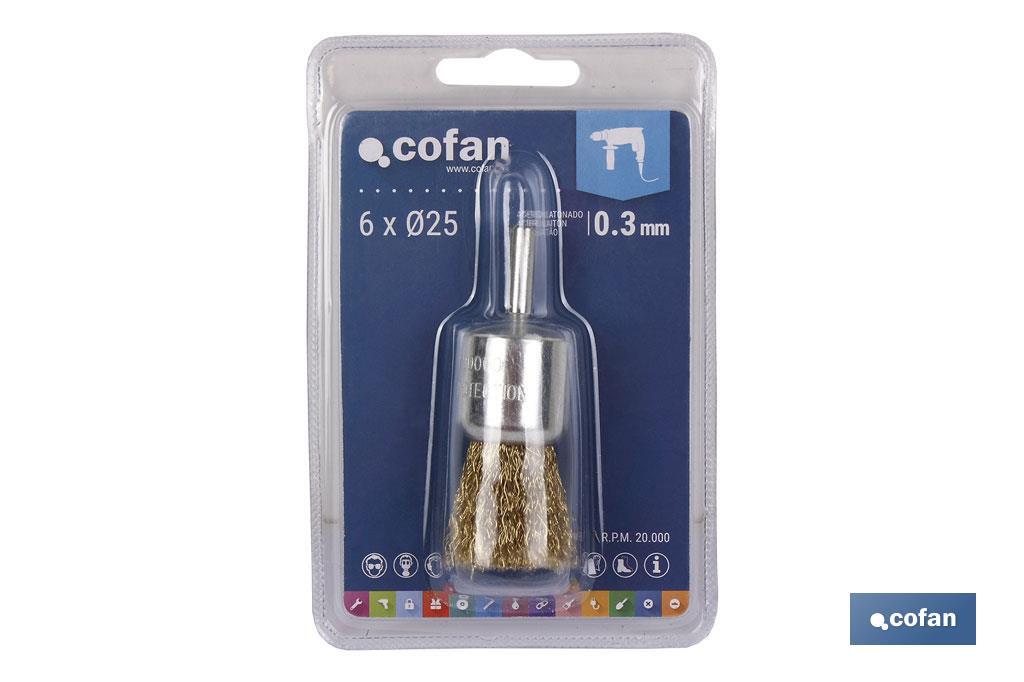 CEPILLO BROCHA ONDULADO 6xØ25 A.LATONADO 0.3mm