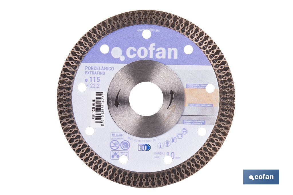 DISCO DIAMANTE PORCELANICO EXTRAFINO H-10mm, 230mm