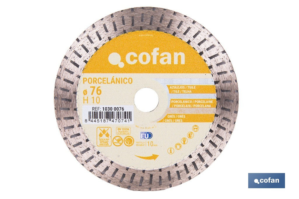 DISCO DIAM. PORCELANICO 76MM H10