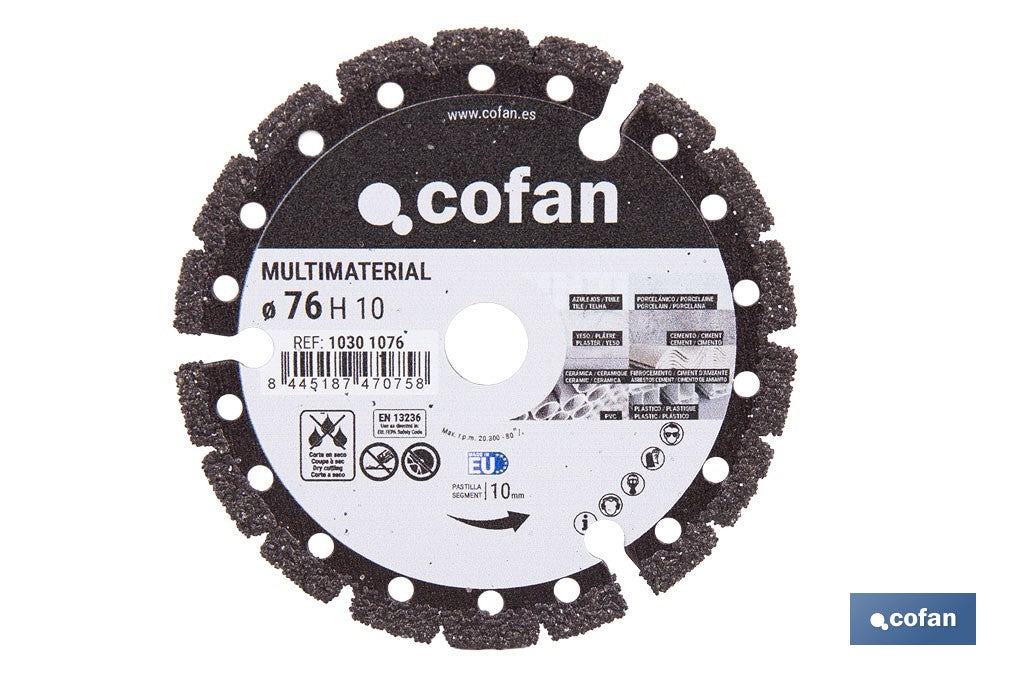 DISCO DIAM. MULTIMATERIAL 76MM H10