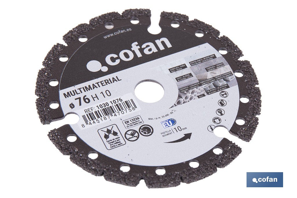 DISCO DIAM. MULTIMATERIAL 76MM H10