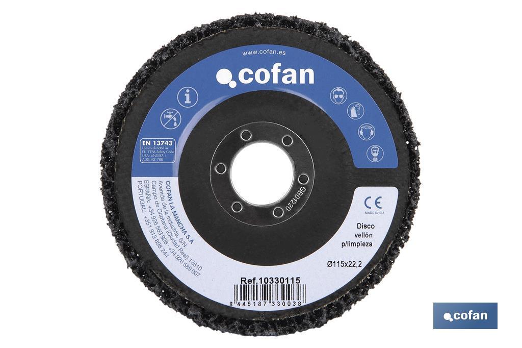 DISCO VELLON P/LIMPIEZA FIBRA-PLANO 125X22,2 Venta unitaria