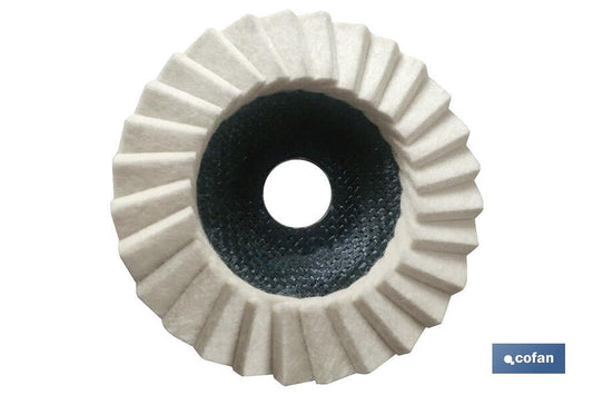 DISCO LAMINAS FIELTRO P/ PULIR ø115 G-D5/H25