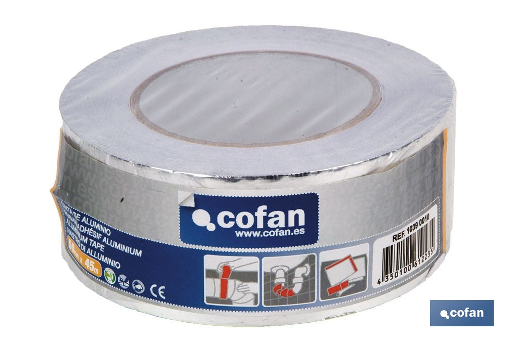 CINTA DE ALUMINIO 30 MICRAS 50 MM X 45 M