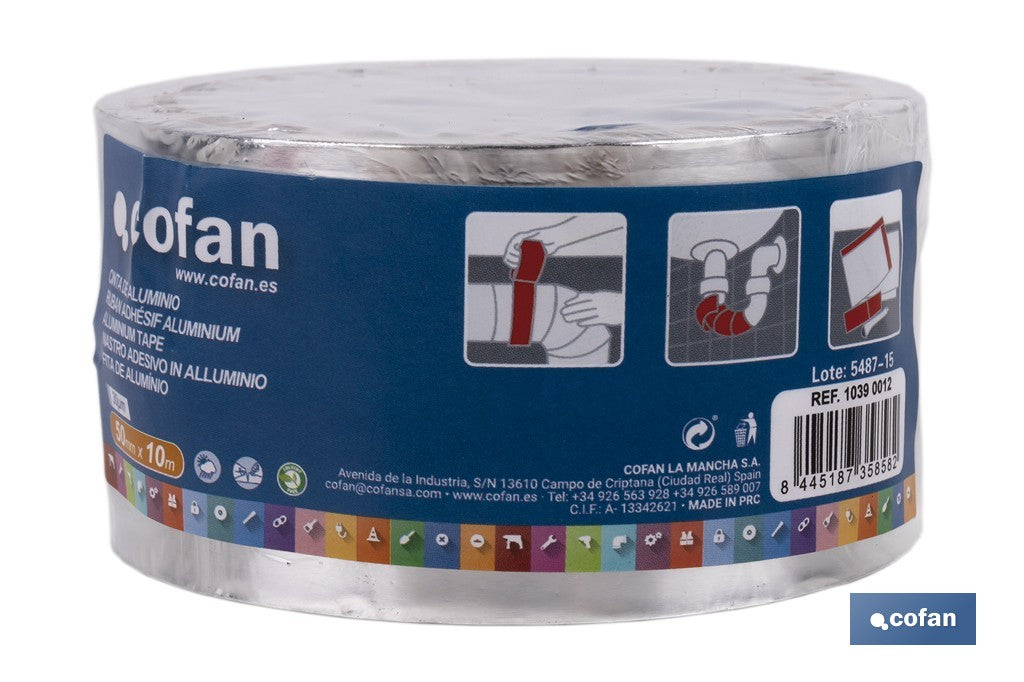 CINTA DE ALUMINIO 30 MICRAS 50 MM X 10 M