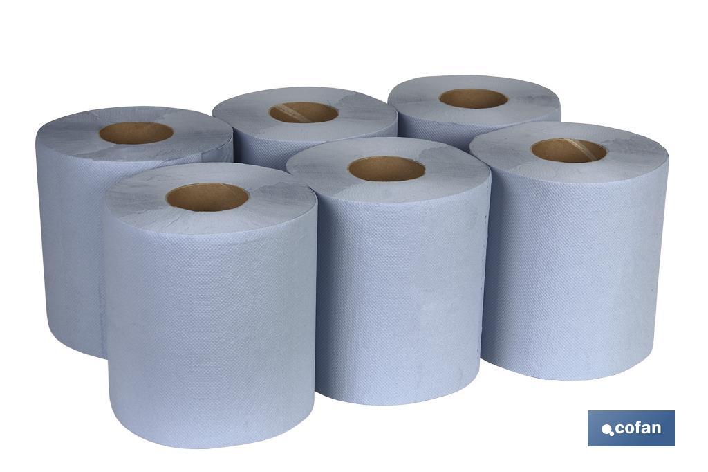 PAPEL SECAMANOS RECICLADO AZUL 90MTS (6ROLLOS)