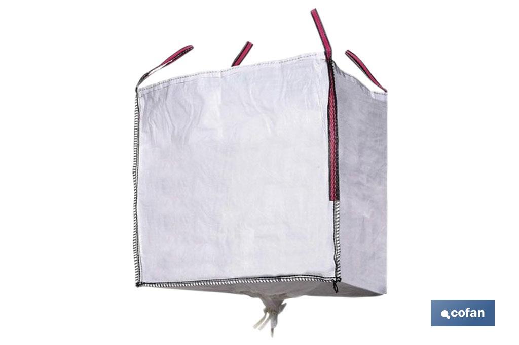BIG BAG ESCOMBROS 90x90x90cms BLANCO C/VALV.DESCARGA