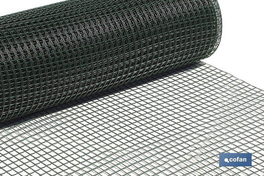 MALLA PLAST. CUADRADA JARDIN 20mm VERDE 1x25m