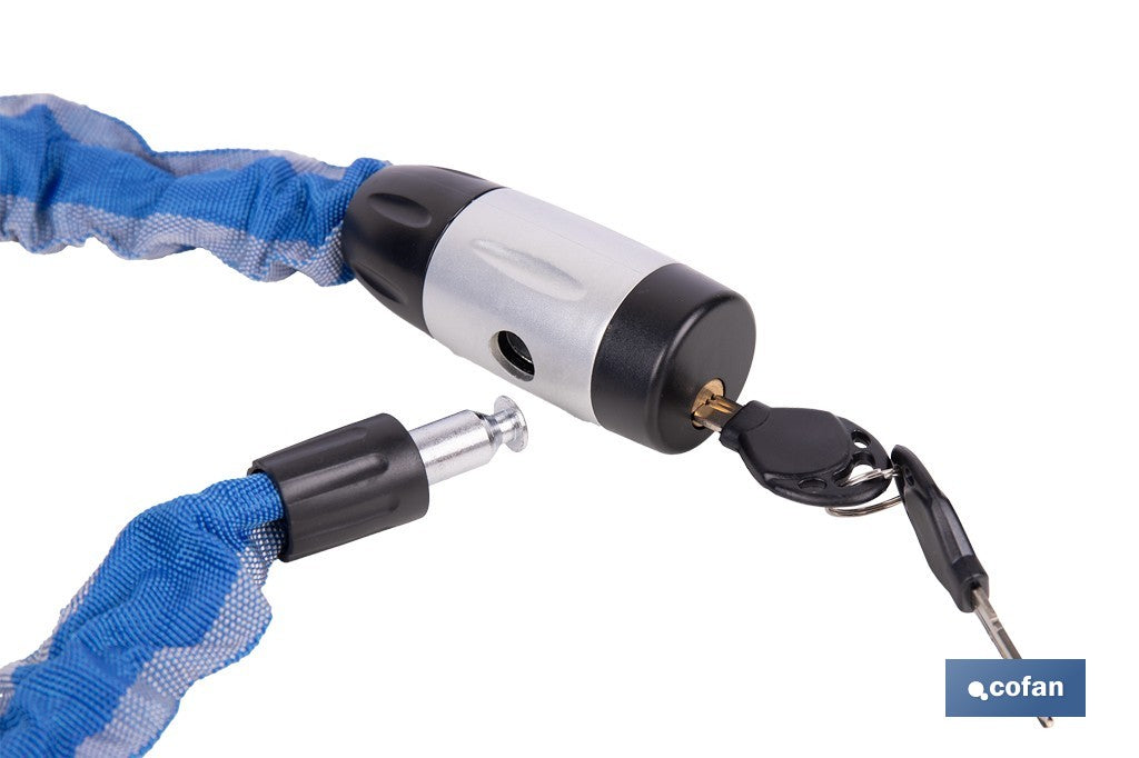 CANDADO DE CADENA ACERO CEMENTADO Ø6 MM CON FUNDA DE NYLON 900 MM