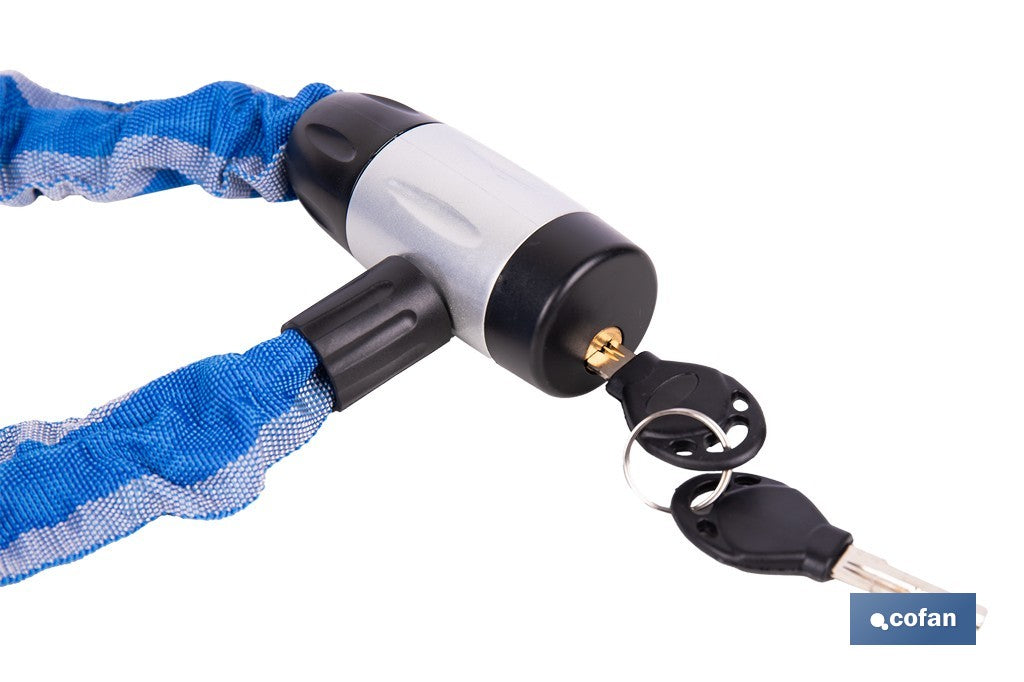 CANDADO DE CADENA ACERO CEMENTADO Ø6 MM CON FUNDA DE NYLON 900 MM